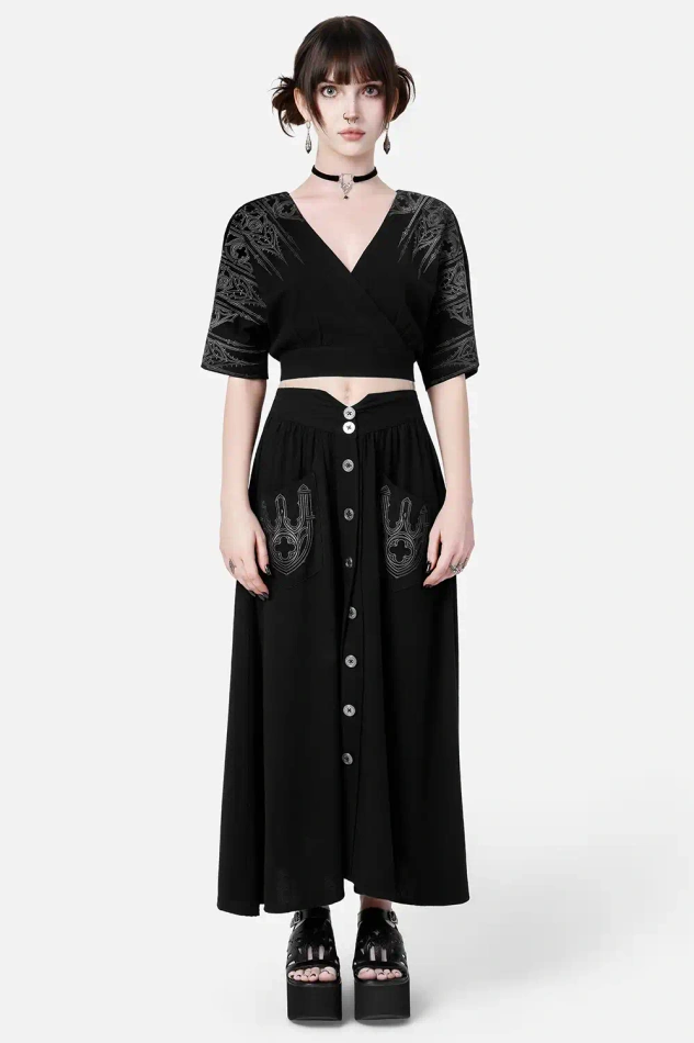 REQUIEM MOCK-WRAP BLOUSE