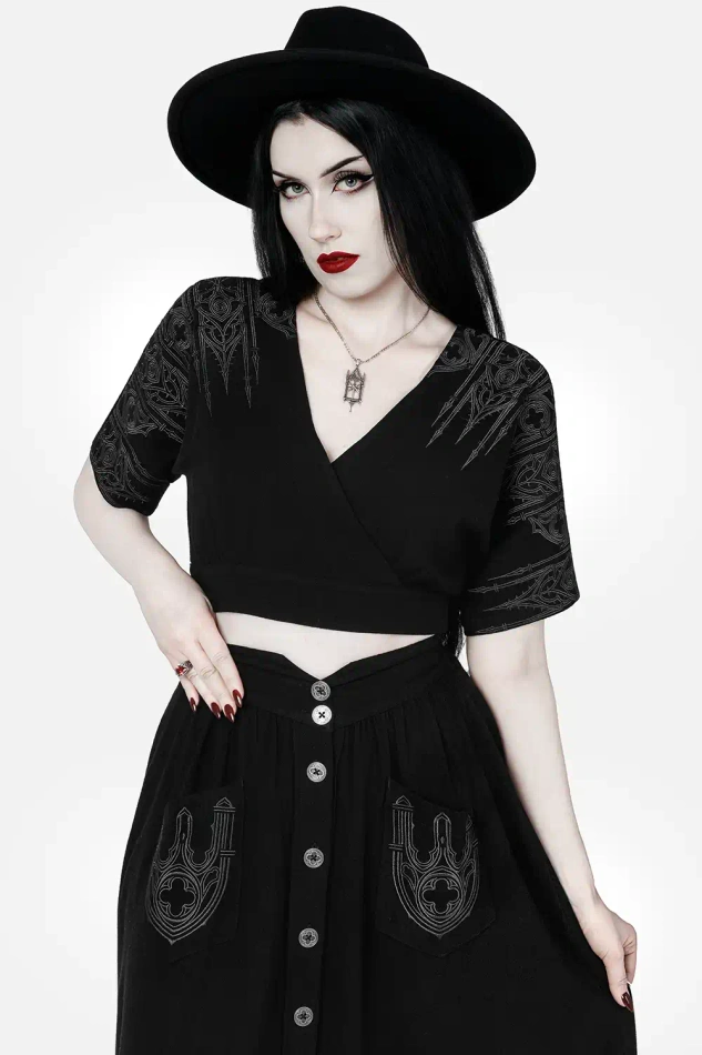 REQUIEM MOCK-WRAP BLOUSE