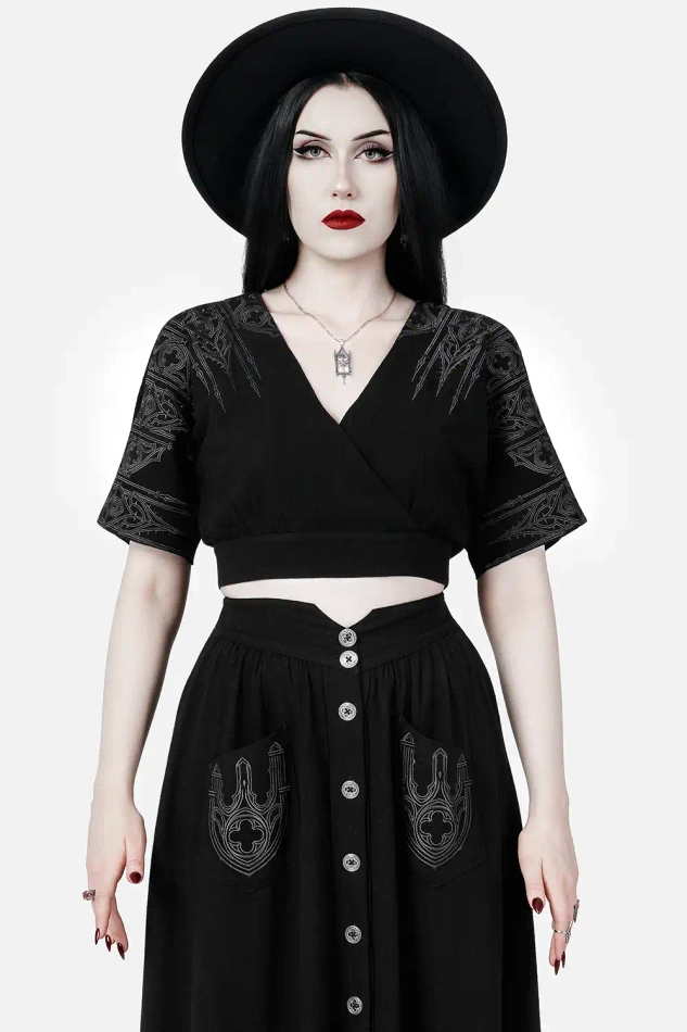 REQUIEM MOCK-WRAP BLOUSE