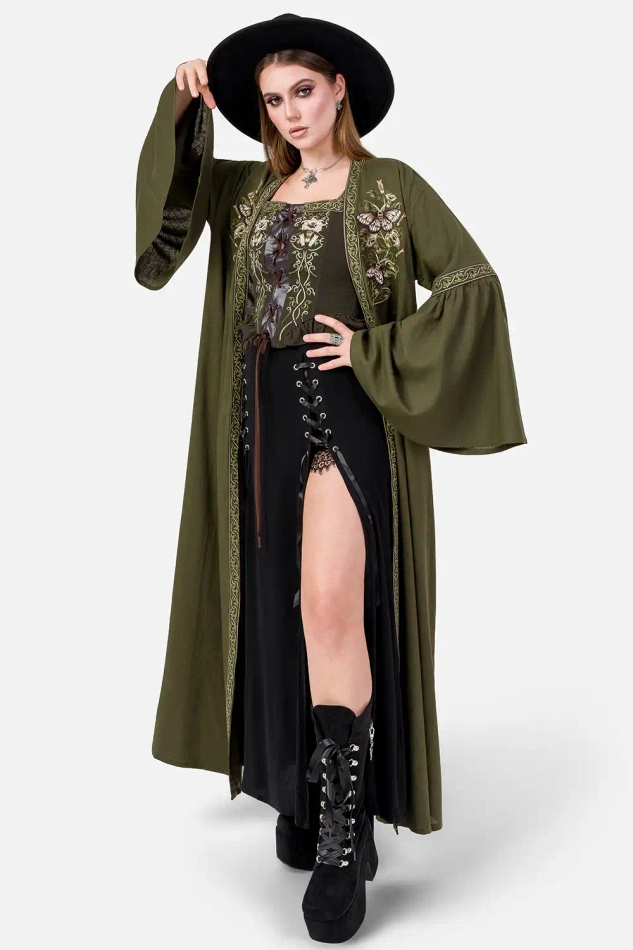 DARK BOTANY KIMONO MAXI