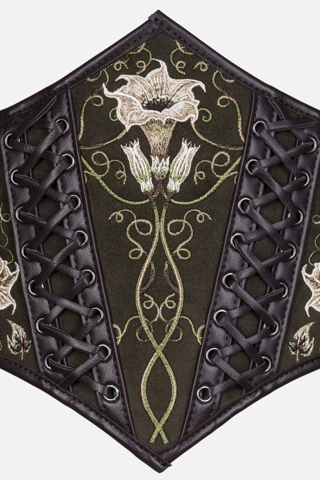 DARK BOTANY pasek gorsetowy z daturą