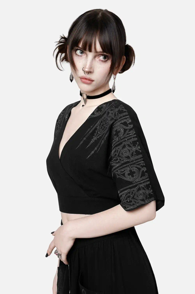REQUIEM MOCK-WRAP BLOUSE